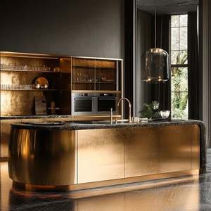 Bespoke Light Luxury Kitchen for Apartments Villas Full Custom Cabinets Modern Style Solid Wood MDF Including Sink-Project - Product Image 5