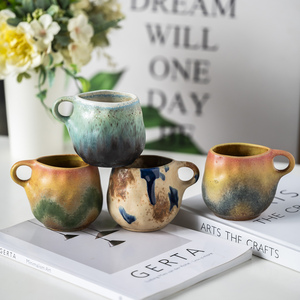 Gốm gốm thời trang nhỏ xử lý không thường xuyên hẹp Miệng lớn bụng cốc cà phê cho cửa hàng nhà hàng khách sạn buổi chiều trà - Product Image 1