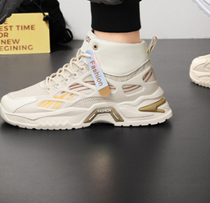 Autumn Men's Retro Shoes Breathable High Hemp Thick Bottom Sports Casual Mesh Lace-Up Closure PVC <b>Insole</b> Fashion Trend - Product Image 3