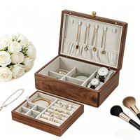 Boîte de rangement de bijoux en bois de luxe en gros avec plateau amovible, organisateur multi-compartiments pour montres et colliers, idéal pour la maison et les cadeaux