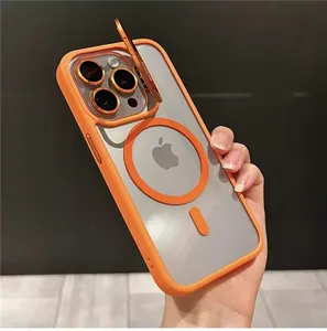 Para <span class=keywords><strong>IPhone</strong></span> 15 <span class=keywords><strong>Pro</strong></span> <span class=keywords><strong>Max</strong></span>, funda de teléfono con soporte de lente magnética de lujo para <span class=keywords><strong>IPhone</strong></span> 12 <span class=keywords><strong>13</strong></span> 14 15 16 Plus, funda protectora limpia - Product Image 2