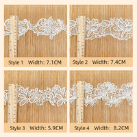 Dentelle en polyester brillant avec broderie en fil de soie et motif poisson, garniture élégante pour DIY, accessoires de robe de mariée et vêtements, usine de dentelle