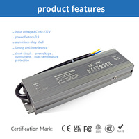 Alimentation LED AC-DC étanche pour extérieur, protection IP67, haute efficacité, boîtier en aluminium, 60W 100W 200W 300W 400W