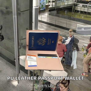 Cartera de Pasaporte Multifuncional de Moda con Patrón de Personajes en Cuero PU, Protector de Vacunación Rrid, Regalo de Viaje - Product Image 2