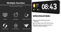 Horloge météo de signalisation numérique haute résolution de 21 pouces double alimentation chronométrage compte à rebours et affichage des informations pour le campus scolaire
