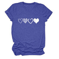 Offre Spéciale Tendance de la mode quatre différentes dames d'amour creux col rond T-shirt à manches courtes