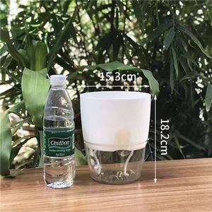 <span class=keywords><strong>Maceta</strong></span> Transparente de Plástico Creativa de Doble Capa con Almacenamiento de Agua, <span class=keywords><strong>Maceta</strong></span> Automática de Autoabsorción de Agua para Plantas Verdes - Product Image 2