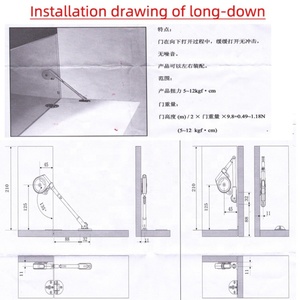 Charnière hydraulique à ressort à gaz pour porte battante, support de meuble, en alliage de zinc et acier, pour atelier, maison, tatami, salle à manger, avec bras de freinage - Product Image 4