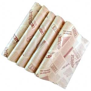 Papier kraft personnalisé anti-graisse pour hamburgers, résistant à la chaleur, en silicone, avec revêtement simple face pour le pain - Product Image 2