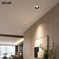 Spot LED encastré IP65 avec réflecteur en verre de sécurité, downlight LED COB interchangeable pour l'éclairage des salles de bain d'hôtel