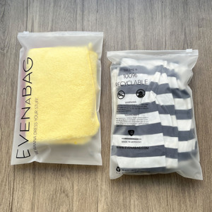 Double Side Printing Frosted PE Zipper <b>Bags</b> Custom Brand Logo Recyclable <b>Zip</b> Pouches For Garment Towel Apparel Storage Packaging - Product Image 6