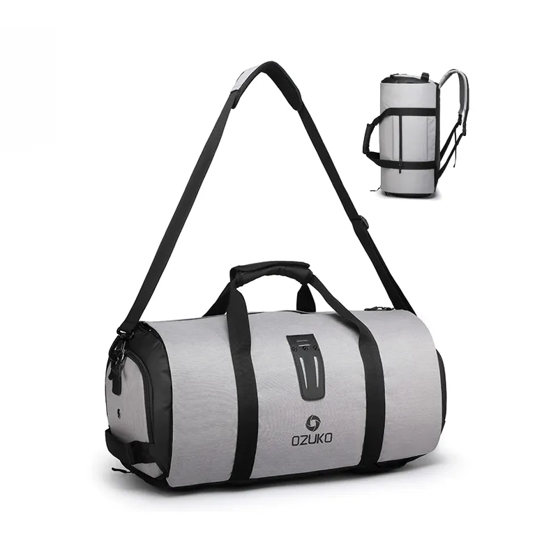 बड़े क्षमता पोर्टेबल 3 में 1 सप्ताहांत फिटनेस खेल सामान बैग यात्रा सूट भंडारण जूता डिब्बे के साथ Duffel बैग