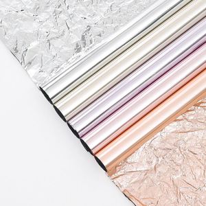 Papier d'emballage floral de luxe 58*58cm en film aluminium effet miroir pour fleuristes - Product Image 2