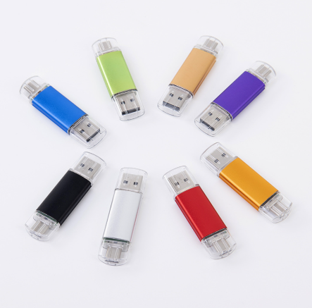 Hot Sale HXQ 2-in-1 OTG Type-C USB Flash Drive 128GB 64GB 32GB 16GB 8GB 4GB Metal New 2-Year Warranty
