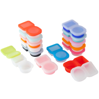 Boîte à collation réutilisable en silicone de qualité alimentaire à double compartiment, récipient pour sauce à salade, assaisonnement, contenants à collation avec couvercles, fête