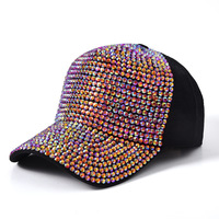 Gorra de Béisbol Versátil, Gorro de Diamantes de Moda para Mujer