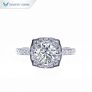 Bague Tianyu en argent S925 avec moissanite 1ct 0.5ct, style halo éblouissant pour le quotidien et les occasions festives - Product Image 2