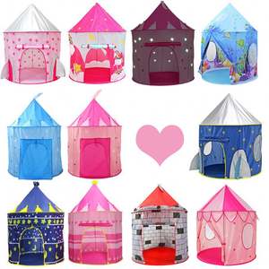 Tienda De Juegos Pop up Girls Pink Princess Castle <b>Kids</b> <b>Teepee</b> Play Canopy <b>Tent</b> House for <b>Kids</b> Indoor Playhous with Glow Stars - Product Image 6