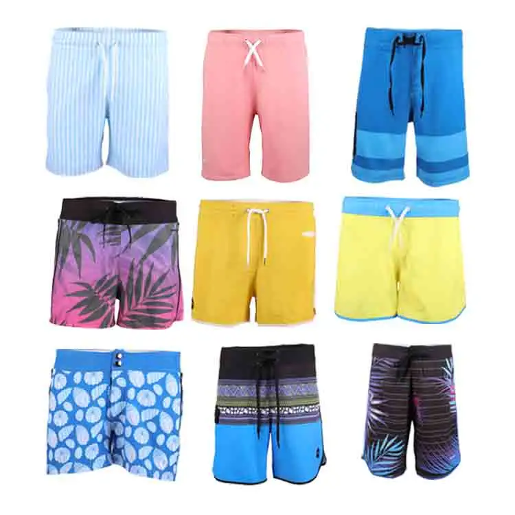 wholesale Oem 7 inch inseam shorts board shorts stretch boardshorts 4 way stretch surfing shorts Men'S Beach Swim Board Surf Sho