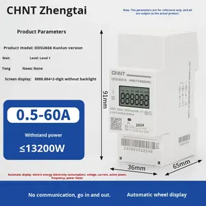 Medidor de Energía Monofásico de Riel DIN CHINT <span class=keywords><strong>DDSU666</strong></span> 220V con 485 para Unidades de Alquiler Inteligentes - Product Image 6