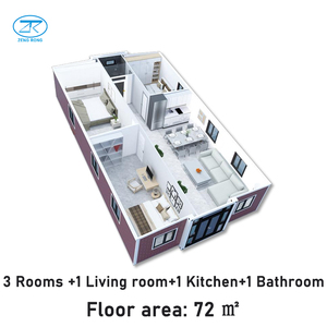 40ft mở rộng container nhà sang trọng kỳ nghỉ biệt thự 1 2 3 4 Phòng Ngủ prefab nhà Modular thép xây dựng văn phòng với phòng tắm - Product Image 4