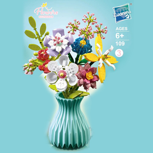 ตัวต่อบล็อกกระถางดอกไม้ ของเล่นประกอบเอง DIY ของขวัญตกแต่งบ้านสำหรับเด็ก - Product Image 1