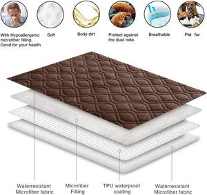 Individuelle anti-kratzer rutschfeste waschbare Überwurf-Hundebettbezug Haustier-Bettdecke reversible 100% wasserdichte Matte - Product Image 4