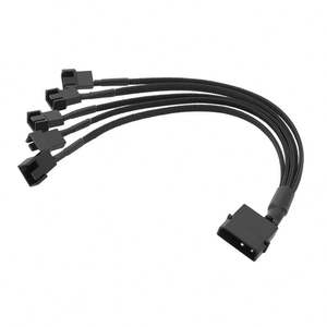 Répartiteur de ventilateur 1 à 5 voies, Y-Splitter gainé, connecteur mâle <span class=keywords><strong>Molex</strong></span> 4 broches vers 4x connecteurs mâles PWM 3 broches/4 broches, câble adaptateur d'extension de ventilateur, concentrateur - Product Image 3