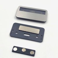 Badge magnétique en aluminium Office Alu-Print 72 x 38 mm avec clip et aimant puissant