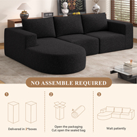 Canapé d'angle convertible moderne en velours, extensible, avec chaise longue et rembourrage en éponge, idéal pour appartement, centre commercial, chambre, école