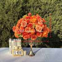 Fournitures de décoration de Noël personnalisées, boule de fleurs artificielle rose de 60 cm, centre de table pour les décorations de table de mariage