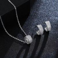 Ensemble collier et boucles d'oreilles pour femme en cuivre rhodié de haute qualité, zircon cubique, or 18 carats, cadeau de mariage classique