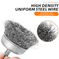 PEXMIENTAS Brosse de nettoyage et de décapage de rouille à tige de 6 mm, en fil de fer torsadé en acier inoxydable et carbone, pour perçage et cintrage