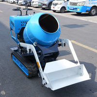 Bétonnière automatique EPA CE Ciment diesel Micro chargeuse mobile Bétonnière industrielle sur chenilles Mini bétonnière