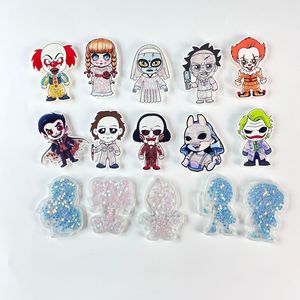 Broche <span class=keywords><strong>de</strong></span> payaso <span class=keywords><strong>de</strong></span> la serie Halloween DIY <span class=keywords><strong>de</strong></span> acrílico con efecto <span class=keywords><strong>de</strong></span> arena movediza, accesorios <span class=keywords><strong>de</strong></span> botón <span class=keywords><strong>de</strong></span> fácil sujeción para zapatos, flores y bolsos GA0020 Nuevo - Product Image 2