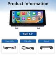 Layar Multimedia Mobil IPS 8.8 Inch Linux untuk BMW Seri 1/2 F20 NBT/EVO, Pemutar Video Mobil, Wireless CarPlay, Android Auto