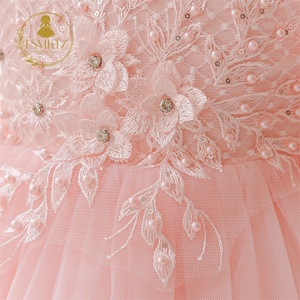 Abito Estivo da Principessa per Bambine, Maniche Corte, Orlo a Bolla, Fiocco all'Uncinetto, <span class=keywords><strong>Vestito</strong></span> da Cerimonia per Bambine - Product Image 5