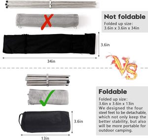 Brasero d'extérieur portable moderne en métal, alimenté aux granulés de bois, 22 pouces, pliable, autoportant, thermolaqué pour le camping - Product Image 4
