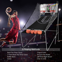 Machine de tir au basket-ball électronique à pointage automatique pour adultes et enfants, pliable, double jeu de tir, support de ballon noir, Chine