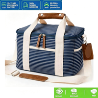 Sac isotherme moyen pour le déjeuner, boîte à lunch isotherme, sac isotherme souple pour adultes, hommes et femmes, couleur bleue