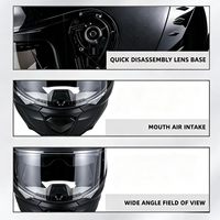Casque de moto modulaire ABS haute performance DOT ECE 22.06, noir brillant, graphique, relevable avec double visière, neuf, taille XL, vente en gros
