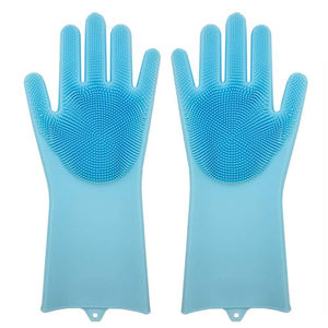 200g Reusable Heat Resistant Silicone Cleaning Dish <b>Washing</b> <b>Glove</b> With <b>Washing</b> Scrubber - Product Image 3