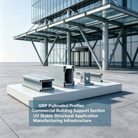 Profils Pultrudés GRP pour Supports de Bâtiments Commerciaux – Section Stabilisée aux UV pour Applications Structurelles et Infrastructures de Fabrication