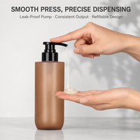 Bouteille Distributrice de Shampooing Vide Rechargeable Personnalisable 300 ml en Plastique PET Dépoli – Bouteille de Gel Douche et Lavant Corporel – MOQ 10000 PIÈCES