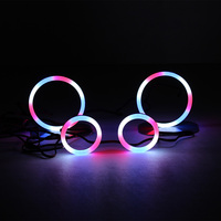 2PCS 100mm Anneau lumineux halo RGB avec diffuseur et effet yeux d'ange pour rétrofit de lentille de projecteur