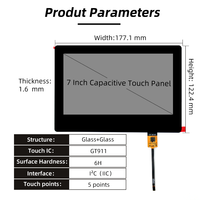 Panneau d'écran tactile capacitif à 5 points d'interface GT911 IIC de 7 pouces personnalisé