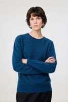 Pull en laine et cachemire sans couture à col rond, brossé, ample, doux et chaud, tricoté pour l'hiver