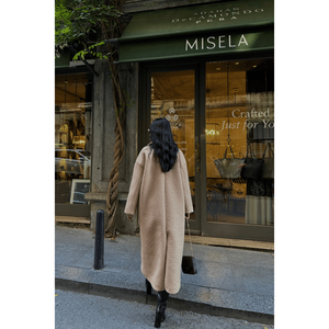 Abrigo de Mujer en Bouclé Marrón, Reversible, Transpirable e Impermeable, Talla XS, para Otoño e Invierno - Product Image 1