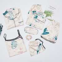 Ensemble de pyjama pour femmes en coton à motifs décontractés, confortable, respirant, à manches longues, version légère, vente en gros