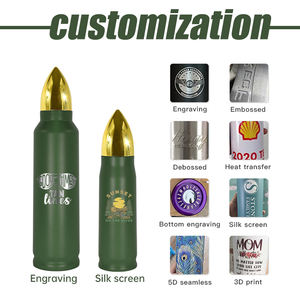 도매 맞춤형 17oz <span class=keywords><strong>32oz</strong></span> 분말 코팅 총알 텀블러 이중 벽 및 진공 절연 스테인레스 스틸 물병 - Product Image 5